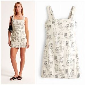 Abercrombie linen-blend Italy wide strap mini dress